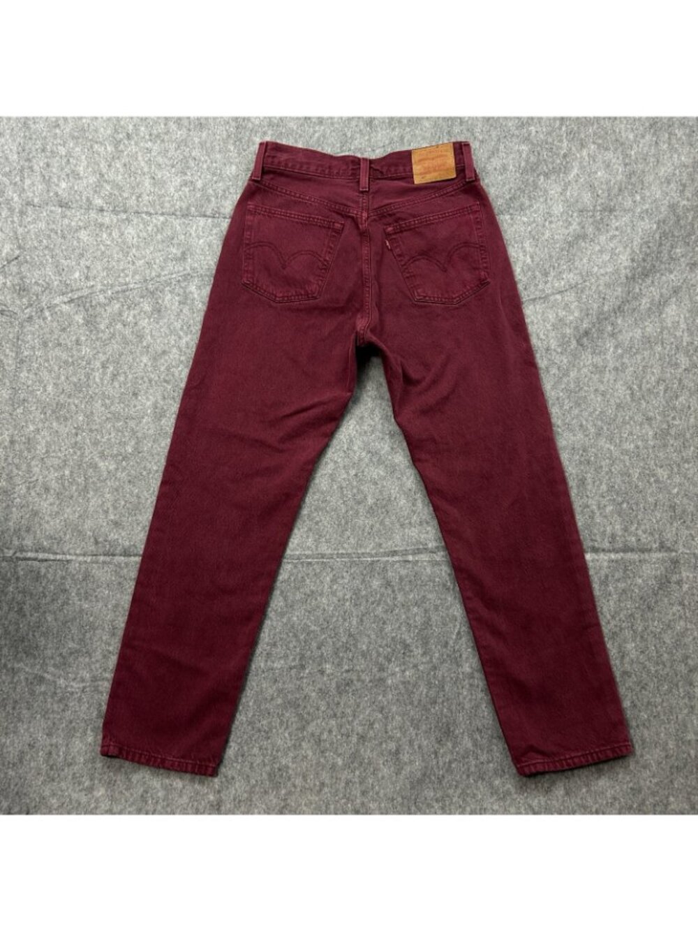Levi's 501 Original Cropped Jeans Women's Size 28 X 28 Button Fly Big E Wine Red - Picture 3 of 15